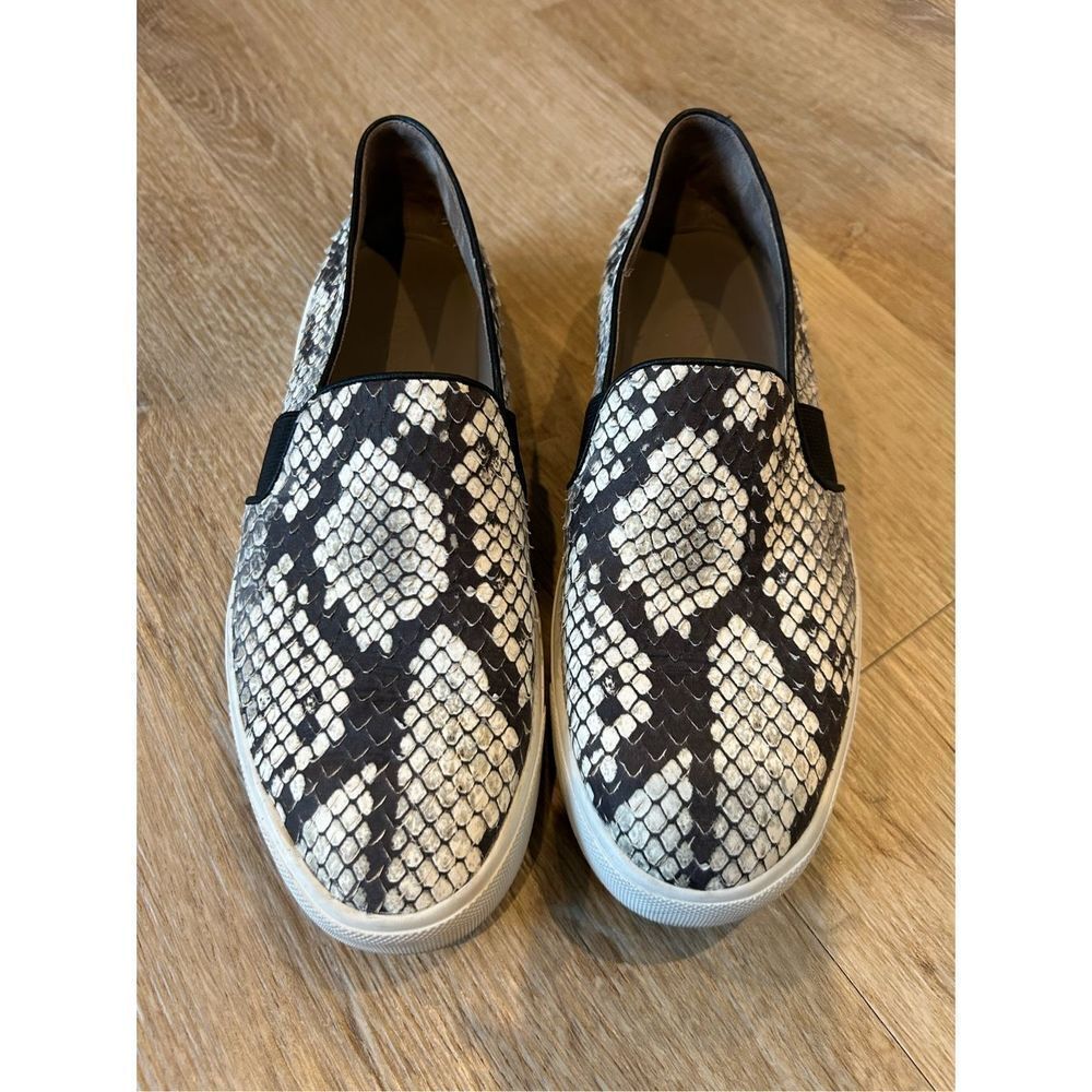 Vince Python Snake Embossed Slip On Sneakers Blac… - image 2
